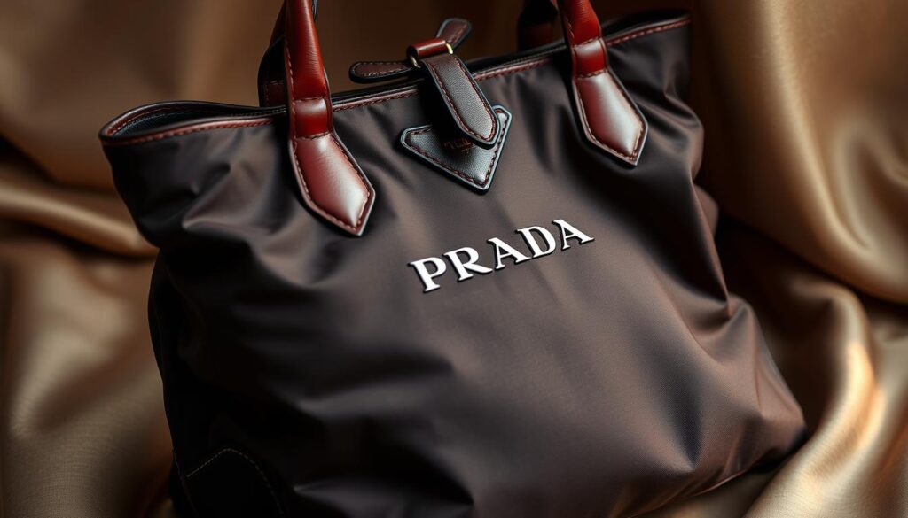 Elegant designer handbag with leather handles