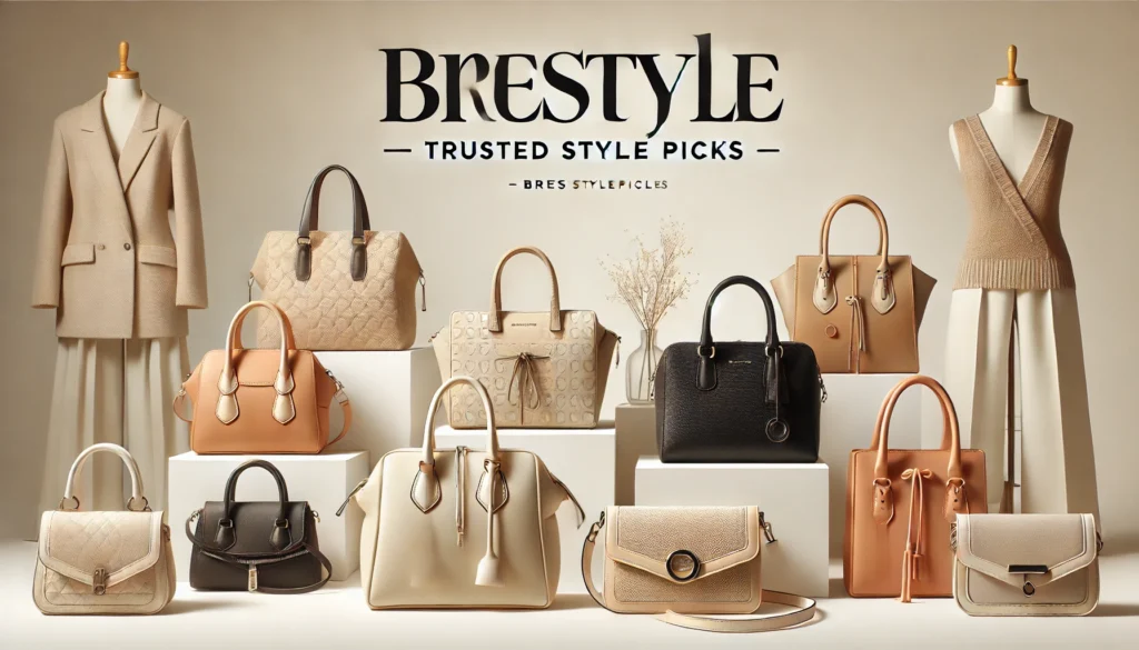 Elegant handbags and coats display