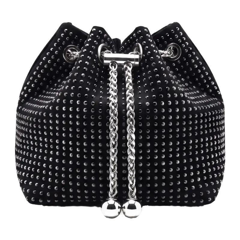 Opaline Black Embellished Clutch Bag for Women